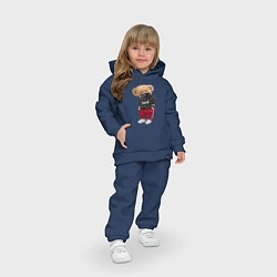 Детский костюм оверсайз Крутой медвежонок в спортивках, цвет: тёмно-синий — фото 2