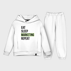 Детский костюм оверсайз Eat Sleep Marketing Repeat, цвет: белый