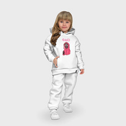 Детский костюм оверсайз Игра в кальмара - фан арт, цвет: белый — фото 2