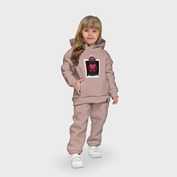 Детский костюм оверсайз ИГРА В КАЛЬМАРА SQUID GAME КВАДРАТ, цвет: пыльно-розовый — фото 2