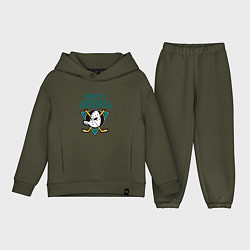 Детский костюм оверсайз Анахайм Дакс, Mighty Ducks, цвет: хаки