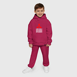 Детский костюм оверсайз MITSUBISHI МИЦУБИСИ МИТСУБИСИ МИЦУБИШИ LOGO STYLE, цвет: маджента — фото 2