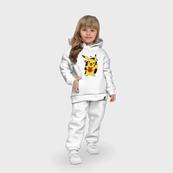 Детский костюм оверсайз ПИКАЧУ И СЕРДЕЧКО POKENON PIKACHU LOVE, цвет: белый — фото 2