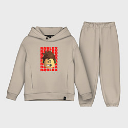 Детский костюм оверсайз ROBLOX RED LOGO LEGO FACE, цвет: миндальный