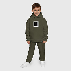 Детский костюм оверсайз Чёрный квадрат программиста Hello World, цвет: хаки — фото 2