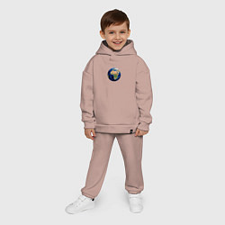 Детский костюм оверсайз Планета солнечной системы земля, цвет: пыльно-розовый — фото 2