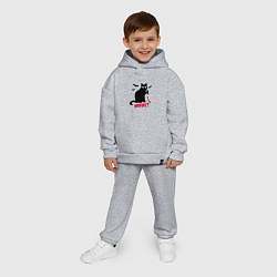 Детский костюм оверсайз What? Кот маньяк, цвет: меланж — фото 2