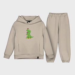 Детский костюм оверсайз Tree Rex Christmas, цвет: миндальный
