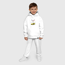 Детский костюм оверсайз Chevrolet Corvette motorsport, цвет: белый — фото 2