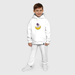 Детский костюм оверсайз Космонавт танцует на кусочке сыра, цвет: белый — фото 2