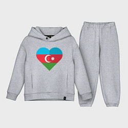 Детский костюм оверсайз Сердце Азербайджана, цвет: меланж