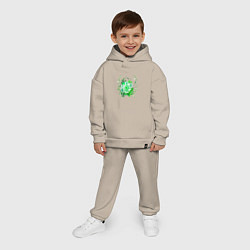 Детский костюм оверсайз Пышная яркая зелень, цвет: миндальный — фото 2