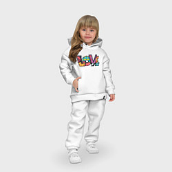 Детский костюм оверсайз Love pop-art, цвет: белый — фото 2