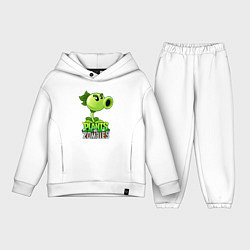 Детский костюм оверсайз Plants vs Zombies Горохострел, цвет: белый