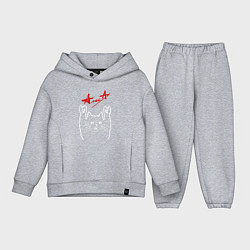 Детский костюм оверсайз Алиса, Рок кот, цвет: меланж