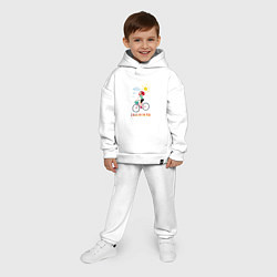 Детский костюм оверсайз Прогулка на велике, цвет: белый — фото 2