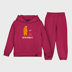 Детский костюм оверсайз Bear Grills Беар Гриллс, цвет: маджента