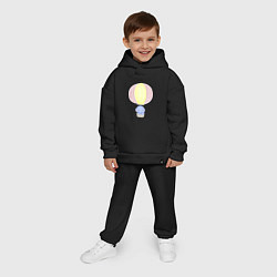 Детский костюм оверсайз Милый Слонёнок На Воздушном Шаре, цвет: черный — фото 2