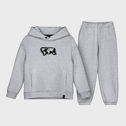 Детский костюм оверсайз Карта Мира в кляксах, цвет: меланж