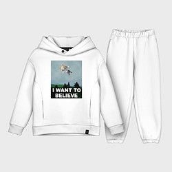 Детский костюм оверсайз Neco Arc want to believe, цвет: белый