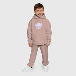 Детский костюм оверсайз Милый Слонёнок В Предкушении, цвет: пыльно-розовый — фото 2