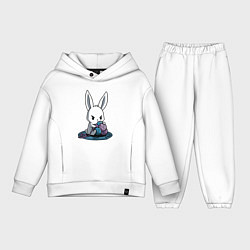 Детский костюм оверсайз Зайчонок обнял клубки The bunny hugged the balls, цвет: белый