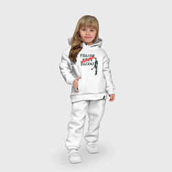 Детский костюм оверсайз Follow your dreams зачёркнуто надписью Cancelled, цвет: белый — фото 2
