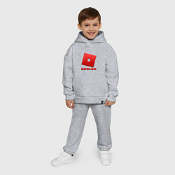 Детский костюм оверсайз ROBLOX логотип красный градиент, цвет: меланж — фото 2