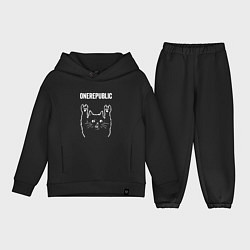Детский костюм оверсайз OneRepublic Рок кот One Republic, цвет: черный