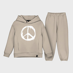 Детский костюм оверсайз Pacific symbol white, цвет: миндальный
