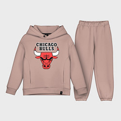 Детский костюм оверсайз Chicago Bulls, цвет: пыльно-розовый