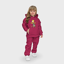 Детский костюм оверсайз Барт Симпсон - крутой скейтер, цвет: маджента — фото 2