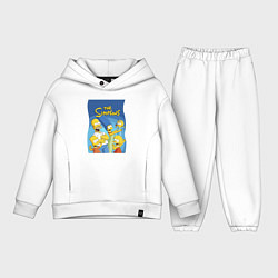 Детский костюм оверсайз Семейка Симпсонов - Гомер, Мардж и их отпрыски, цвет: белый