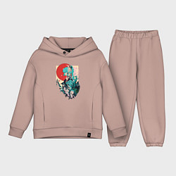 Детский костюм оверсайз Аяка самурай - Геншин Импакт, цвет: пыльно-розовый