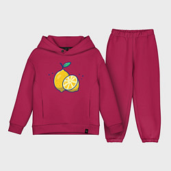 Детский костюм оверсайз Вкусные Лимончики, цвет: маджента