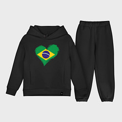 Детский костюм оверсайз Сердце - Бразилия, цвет: черный