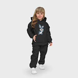 Детский костюм оверсайз Зайка машет лапой, цвет: черный — фото 2