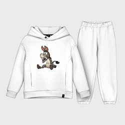 Детский костюм оверсайз Задумчивый осел, цвет: белый