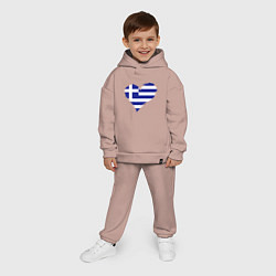 Детский костюм оверсайз Сердце - Греция, цвет: пыльно-розовый — фото 2