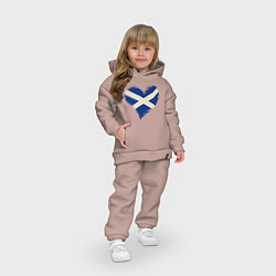 Детский костюм оверсайз Сердце - Шотландия, цвет: пыльно-розовый — фото 2