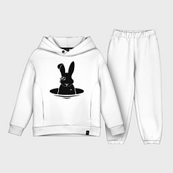 Детский костюм оверсайз Кролик с моноклем, цвет: белый