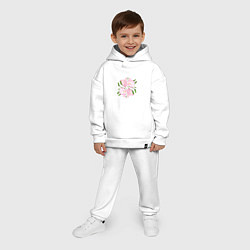 Детский костюм оверсайз Розовые лилии, цвет: белый — фото 2