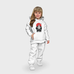 Детский костюм оверсайз Jiu Jitsu red sun logo, цвет: белый — фото 2