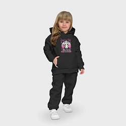 Детский костюм оверсайз Просто девчонка которая любит енотов, цвет: черный — фото 2