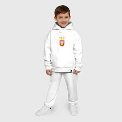 Детский костюм оверсайз Old School emblem, цвет: белый — фото 2