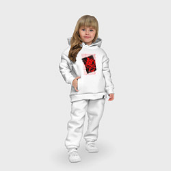 Детский костюм оверсайз Киберпанк 2077 - Текст песни - Демон Они, цвет: белый — фото 2
