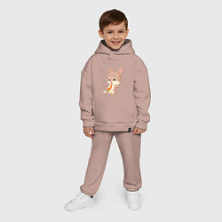 Детский костюм оверсайз Кролик с морковочкой, цвет: пыльно-розовый — фото 2