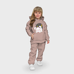 Детский костюм оверсайз Спящий Зайка, цвет: пыльно-розовый — фото 2
