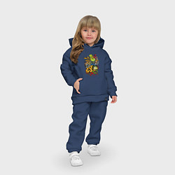 Детский костюм оверсайз Граффити монстрик и молнии, цвет: тёмно-синий — фото 2