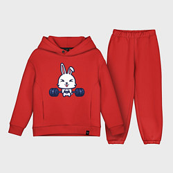 Детский костюм оверсайз Кролик атлет, цвет: красный